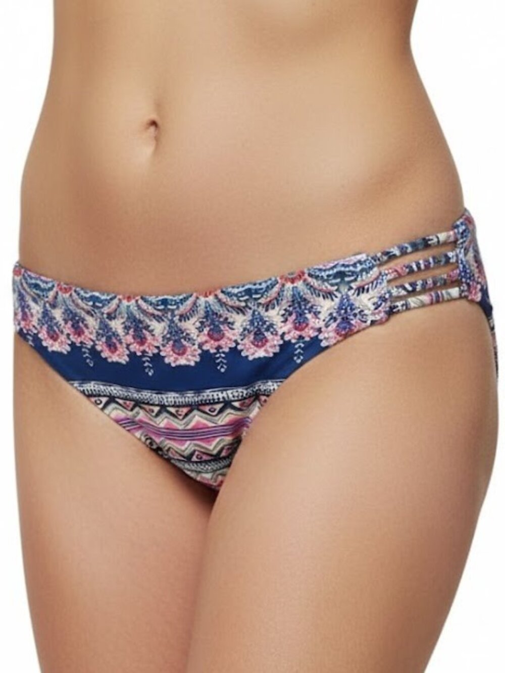 Raisins Navy Strappy Women Cocoa Beach Pant Bound Bikini Bottom (Large) NWT
